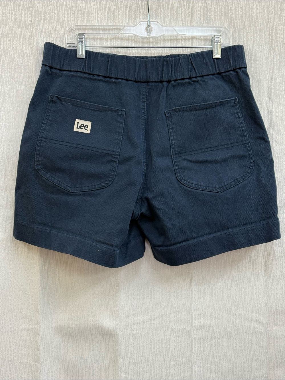 Lee Navy High rise Elastic-Waist Cotton Jean Shorts
